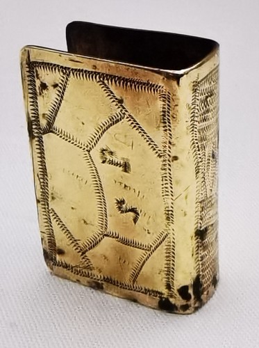 Ww1 trench art brass matchbox - trench,