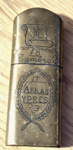 Wwi trench art brass lighter - art,