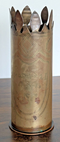 1917 ww1 brass trench - trench, vase