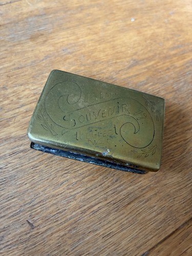 Trench art brass matchbox - trench,