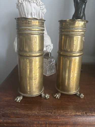 Pair ww1 brass trench art - pair,
