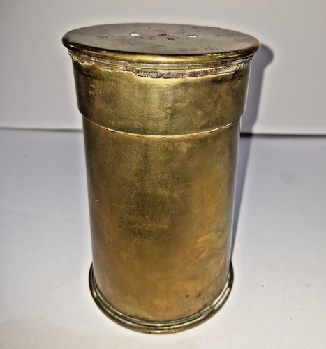 Vintage brass trench art door - brass,