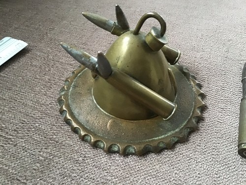 Rare ww1 trench art brass - trench,