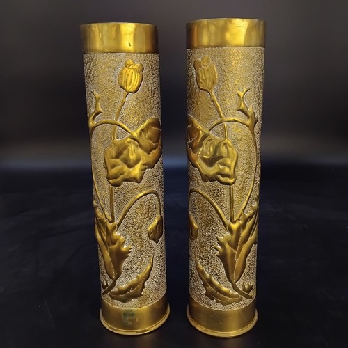 Pair brass shell - of,