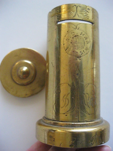 Brass trench art style money - brass,