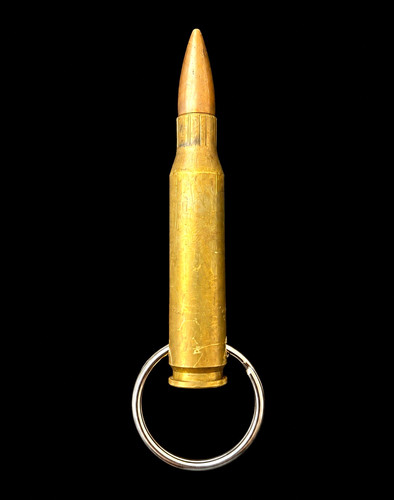 Brass bullet keyring - brass, with