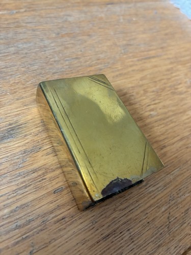 Trench art brass matchbox - brass,