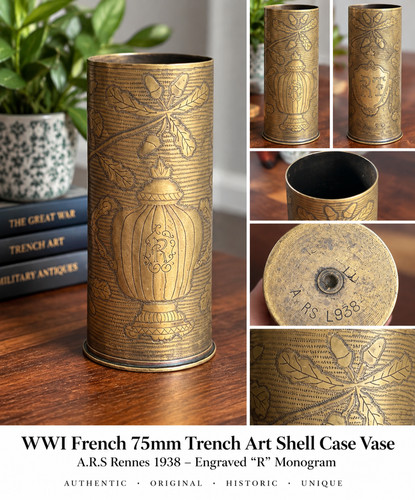 Antique brass trench art - brass,