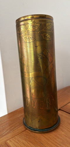 Wwi trench art engraved brass - trench,