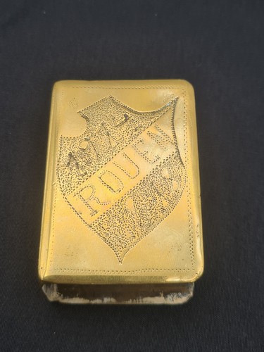 Ww1 trench art brass matchbox - trench,
