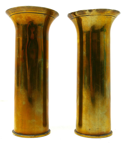 Trench art shell - vase, candle