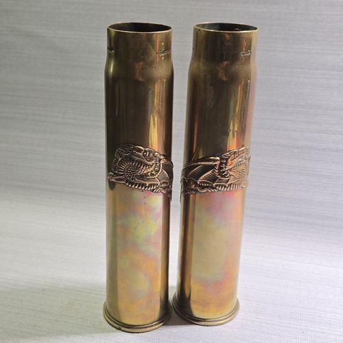 Pair vintage brass pounder - pair,