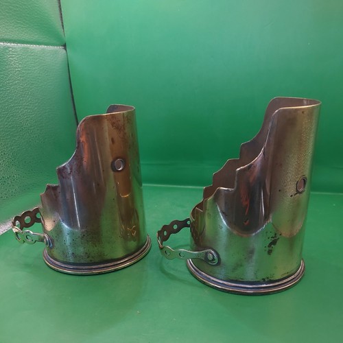 Pair trench art brass cutaway - pair,